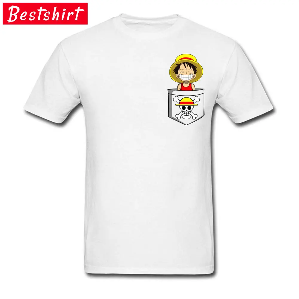 

Harajuku Manga Anime Tshirts One Piece Luffy Cheeky Pirate In Pocket Funny Design Comic Tops T Shirt 2019 Great Tshirt Boy