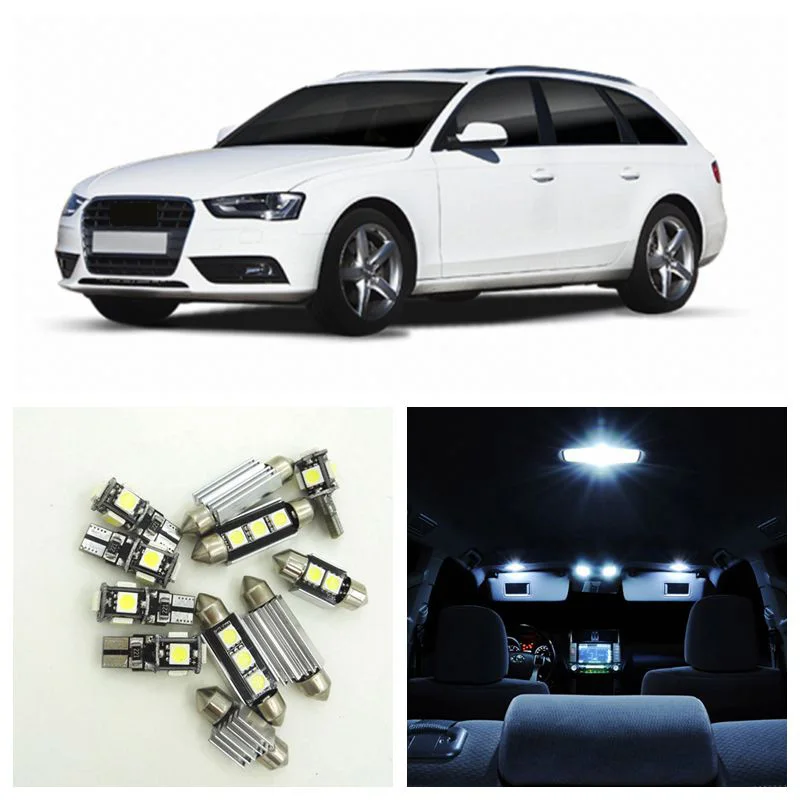 

17pcs White Canbus Car LED Light Bulbs Interior Package Kit For 2009-2013 Audi A4 B8 Avant Map Dome Door License Plate Lamp