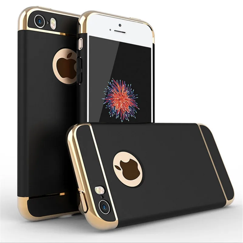 

Luxury 3 in1 Combo Slim Hard Armor Case for Apple iphone 5 5S SE 360 Full Body Protection Shockproof Matte Back Cover Logo Hole