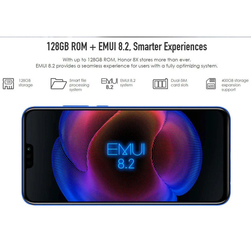 Huawei Honor 8X мобильный телефон 6 5 дюймов ram 6GB 128GB rom Восьмиядерный 3750 mAh аккумулятор