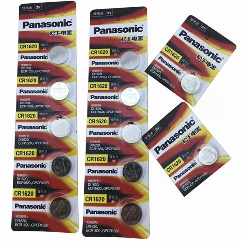 12pcs Panasonic 100 Original CR1620 Button Cell Battery For Watch Car