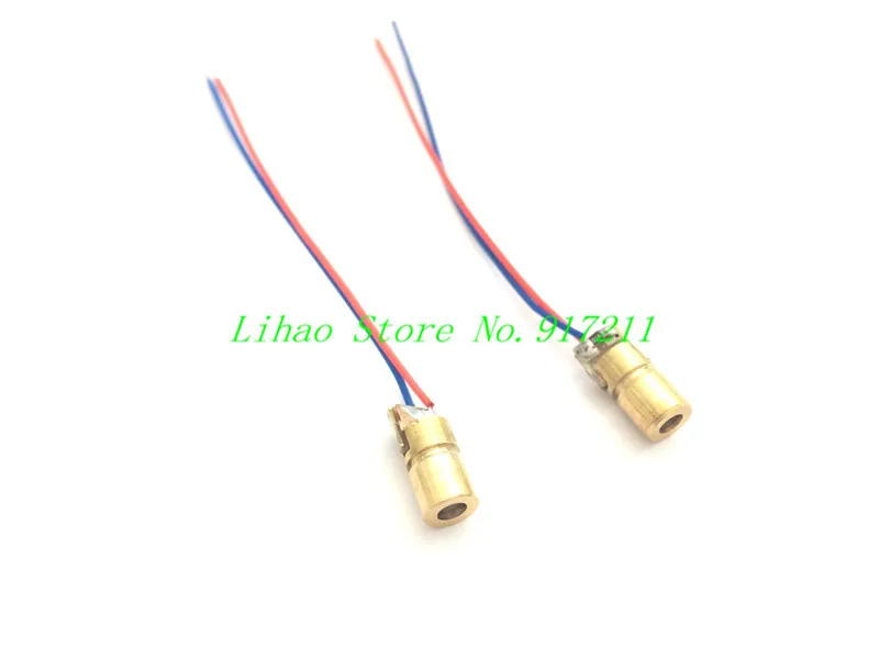Free Shipping 20pcs/lot 650nm 6mm 5V 5mW Laser Dot Diode Module Copper Head Red | Электронные компоненты и