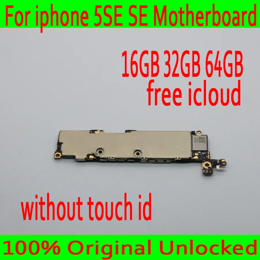 16GB 32GB 64GB Original unlocked for iphone 5SE SE font b Motherboard b font without Touch