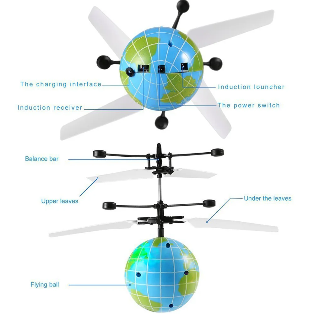 Magic RC Flying Ball Drone Helicopter Ball Built-in Shinning LED Lighting RC Toy for Kids Teenagers Gift Colorful Flyings (8)