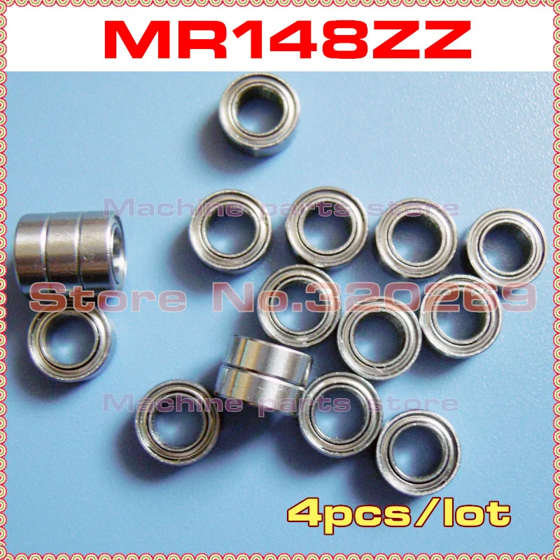 

4pcs radial shaft ball bearing MR148ZZ 8*14*4 8x14x4mm metal shield MR148Z ball bearing