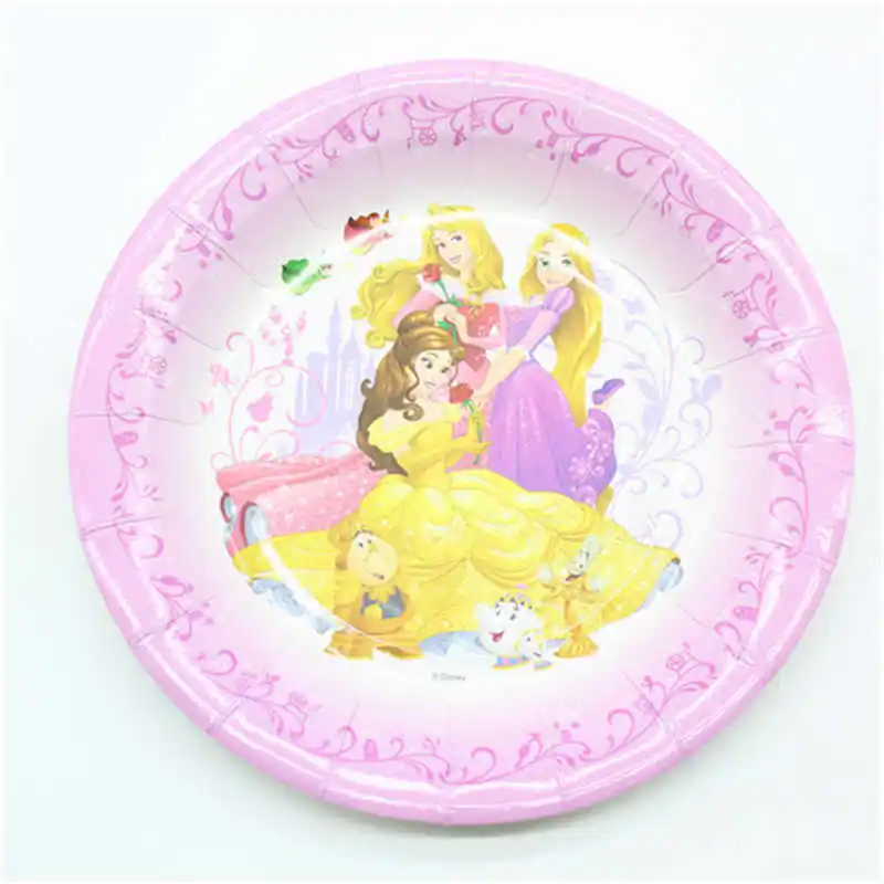Три принцесса мультфильм анимация тема платье с декоративной отделкой посуда одноразовая посуда девушка день рождения тематическое
