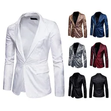 Мужской однобортный пиджак, винтажный блейзер с цветочным принтом, зауженное пальто впору, цветочный заостренный лацкан на одной пуговице, пляжные вечерние летние топы