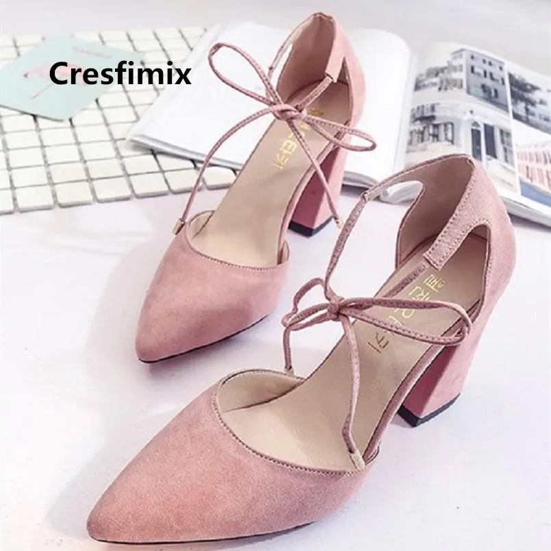 

Cresfimix Femmes Hauts Talons Women Cute Comfortable Spring Office High Heels Fashion Sweet Party High Heel Shoes for Lady C3409