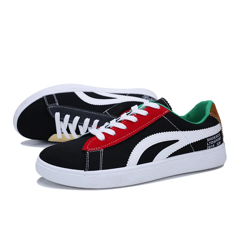 JINBEILEE  2019 New Men's Casual Skate Shoes Fashion Color Matching Sports Shoes Men's Trend Breathable Canvas Shoes