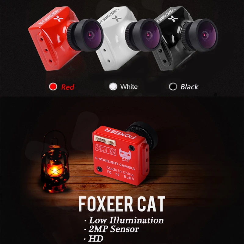  1PCS FOXEER CAT 2.1mm HD Navi Camera Low Illumination 0.0001lux Cam NTSC/PAL Switchable 2MP Sensor 