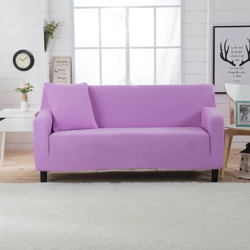 Розовые Угловые диванные чехлы для гостиной, многоразмерные домашние Чехлы для дивана, одноцветные диванные чехлы для дома - Цвет: XiangYuZi
