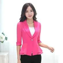 Деловая официальная женская черная юбка костюм Осенняя мода элегантный рукав семь четверти Блейзер и юбка офисная размера плюс Рабочая одежда