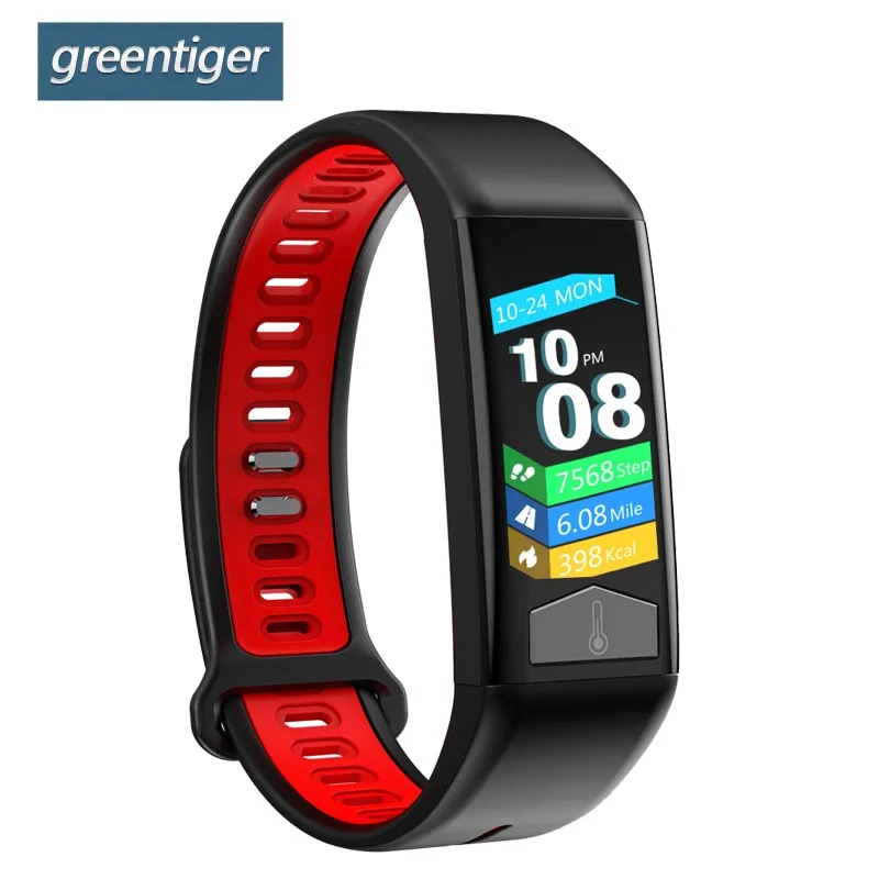 

Greentiger T02 Fitness Tracker Smart Bracelet IP68 Waterproof Heart Rate ECG Monitor Smart Band Blood Pressure oxygen stopwatch