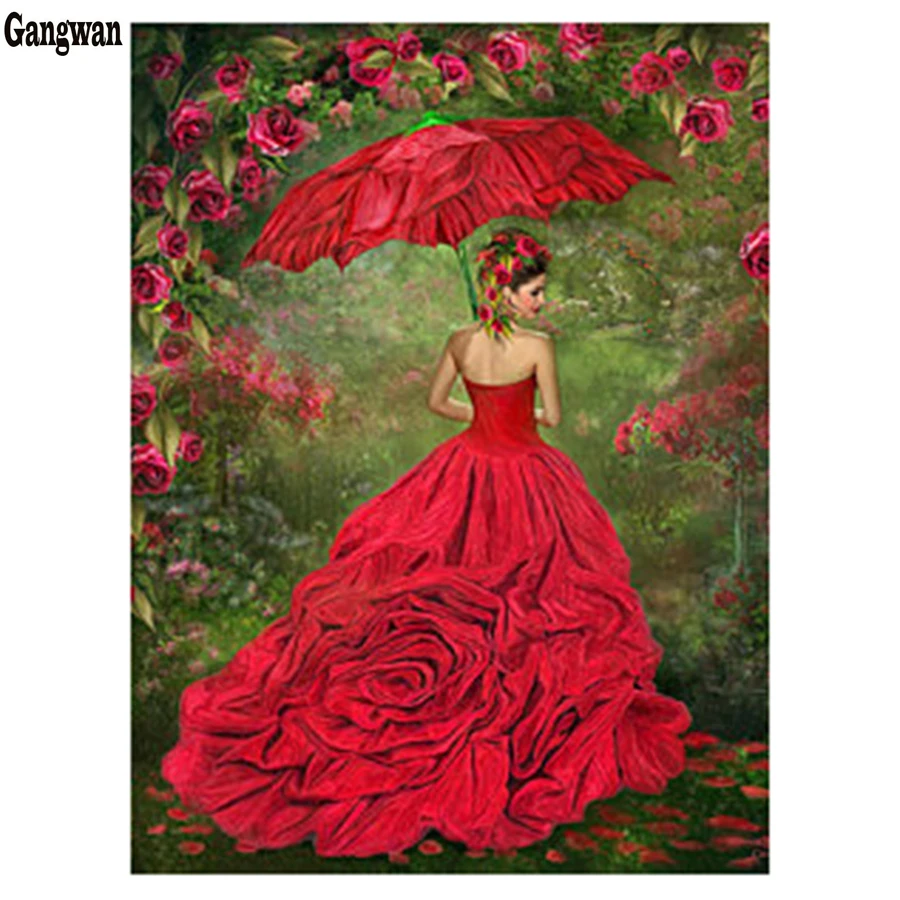 5d Rhinestones Full Square Round Drill Diamond Painting Rose Elf diamond Embroidery sale red girl Cross Stitch 3D Mosaic Home Decor