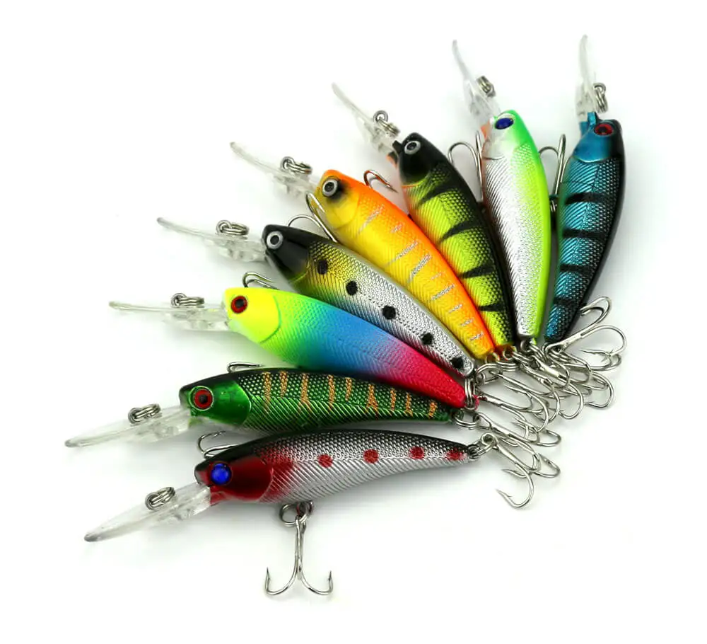 

8pk 9cm/8.3g 3D Eyes Fishing Lures Floating Baits Hard Minnow Bionic Crankbaits Swimbaits Topwater Tackle Treble Hook PRO BEROS
