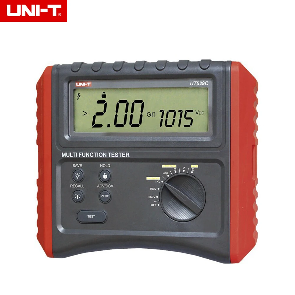 UNI T UT529C Digital Earth Tester Resistance Current Voltage Frequency Multimeters Insulation