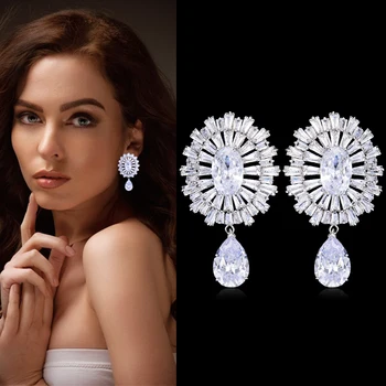 

GODKI Luxury Trendy Long Tassel Rain Drop Dangle Earrings for Women Zircon CZ Crystal Earring Statement Jewelry Oorbellen 2019