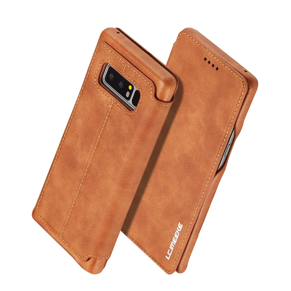 Магнитный кожаный чехол-бумажник для SamSung S7 S7 Edge S8+ S9 S9+ S10 S10+ note8 note9 откидная крышка с отделением для карт чехол-кошелек