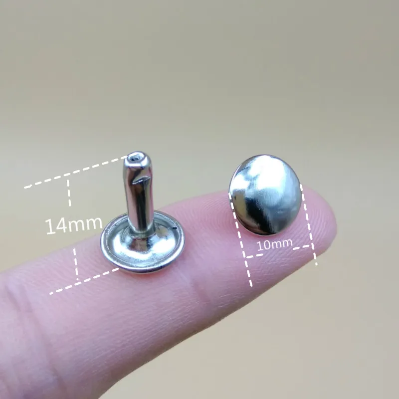 10*14mm 20pcs 50pcs 100pcs Silver Round Double Cap Rivet Stud Collision