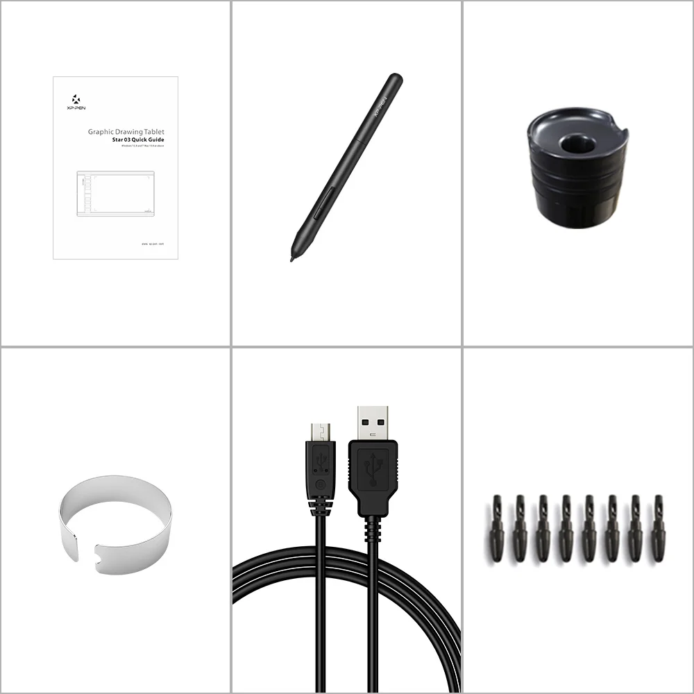 XPPen Star03 V2 Digital Drawing Tablet 10*6 Inch Graphics Tablet with 8 Express Keys 8192 Pressure Levels for Windows Mac - Image 6