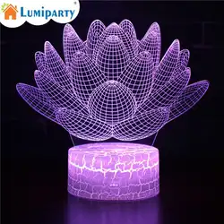 LumiParty креативный 3D светодиодный Лотос ночник дистанционный сенсорный выключатель управление красочный кровать свет домашнее украшение