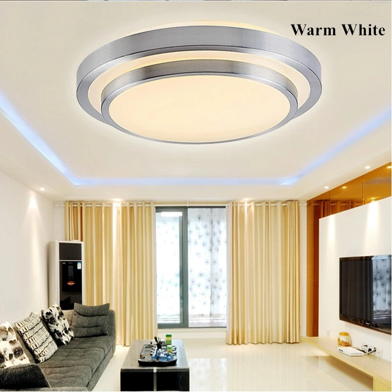 Conduziu a Luz de Teto de Alumínio Montagem em Superfície de Alto Quente + Branco Modern Controle Remoto Acrílico Escurecimento Brilho Branco Frio Lâmpada 2.4g 13 de Teto de Alumínio Acrílico Escurecimento Montagem