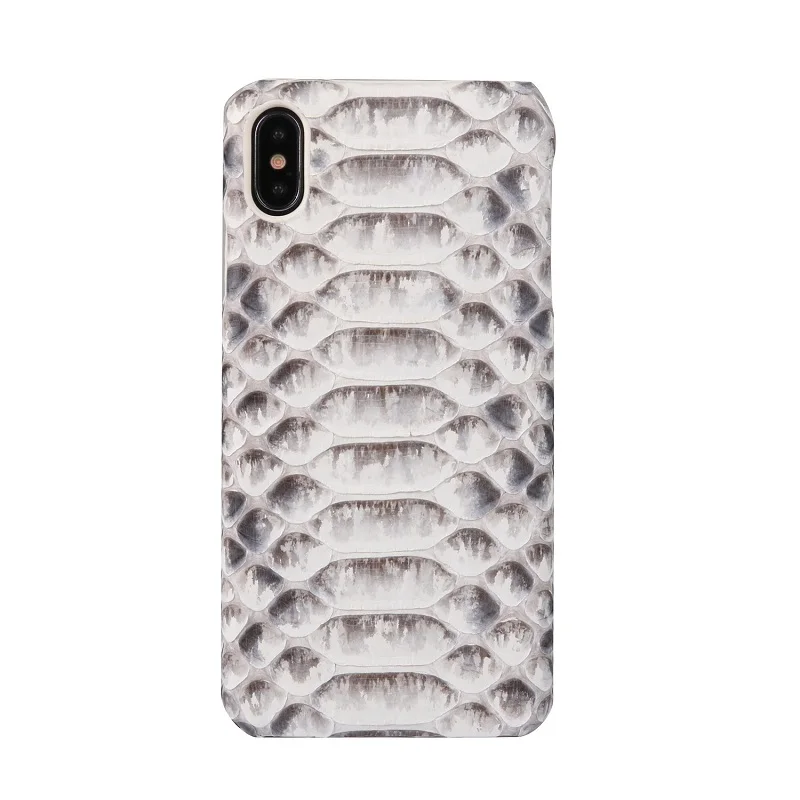 

Original Genuine Leather Python Skin Case For iPhone XS Max XSMax Phone Luxury Real Leather Thin Hard 3D Snake Cover Case Solque