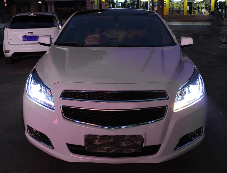 Ownsun Eagle Eyes светодиодный DRL Bi-xenon проектор линзы фары для Chevrolet Malibu 2012