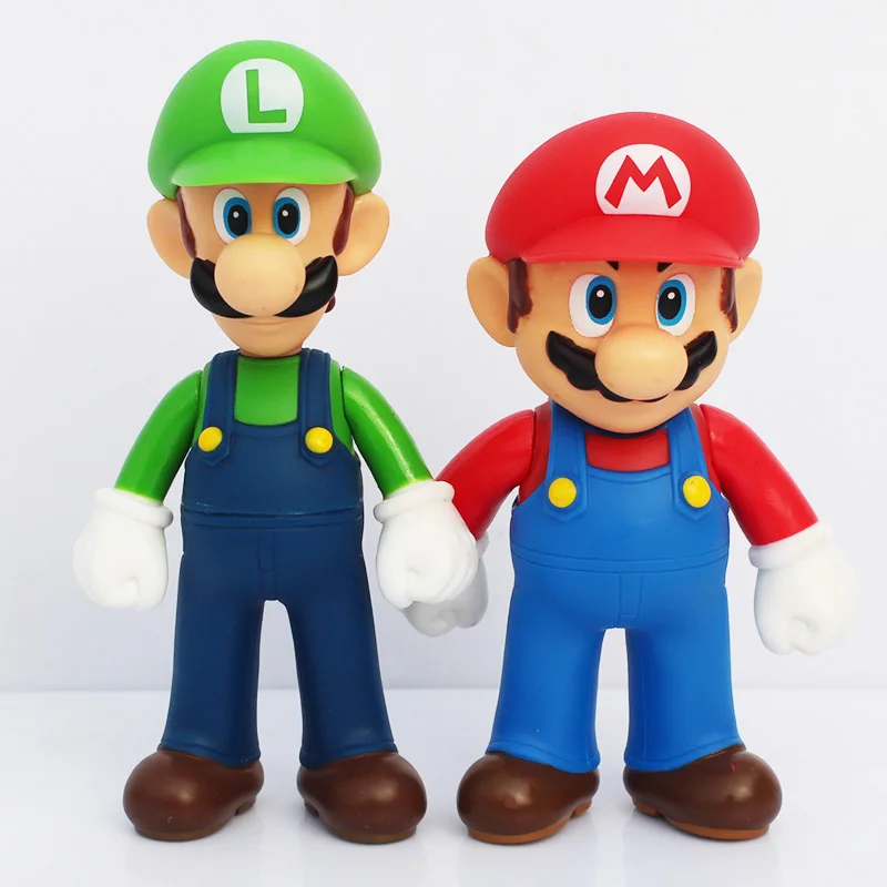 Экшн фигурки Super Mario Bros Луиджи Марио Йоши из ПВХ Коллекционная модель игрушки 11 12