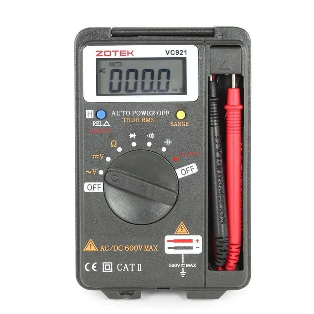 ZOTEK VC921 LCD Digital Multimeter Pocket Auto range DC AC Voltage Ohm