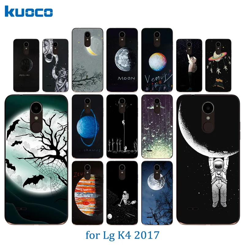 Для Coque LG K4 2017 чехол для телефона Версия ЕС космическая Луна шаблон Мягкий