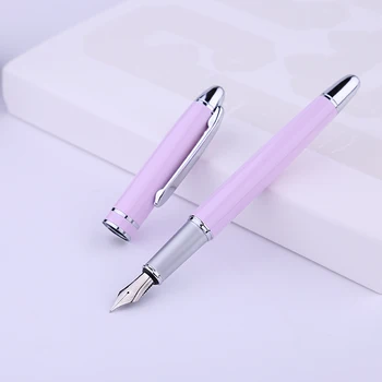 

Pimio Gift Fountain Pen Fine Nib Metal Silver Clip 0.5mm 0.38mm Elegant Purple Green Pink Black Gift Pens with Case for Women