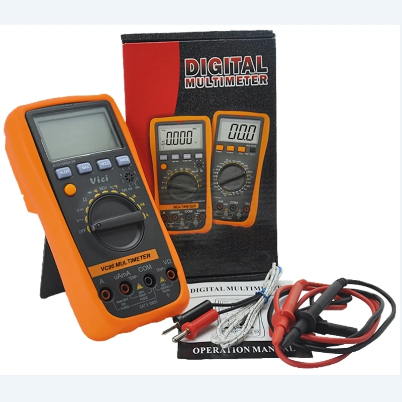 Auto Range Digital Multimeter VC86 3 1/2 1000V DMM Temperature Meter w