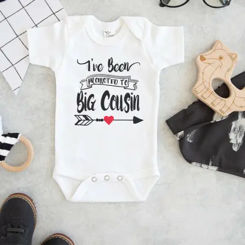 

Newborn Unisex Kids Baby Boy Girl Funny BIG COUSIN Letter Romper Jumpsuit Summer Clothes Outfit Babygrow Set 0-18M
