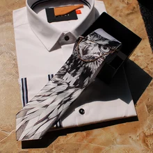 Мода Сова рыцарь галстук одеваются Повседневный подарок жениха Свадебная вечеринка парадный галстук