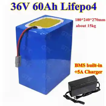 

Rechargeable LiFePO4 36v 60ah lithium battery pack with BMS 12S for 3000W Electric Bike Bicycle E-scooter hub motor+5A Charger