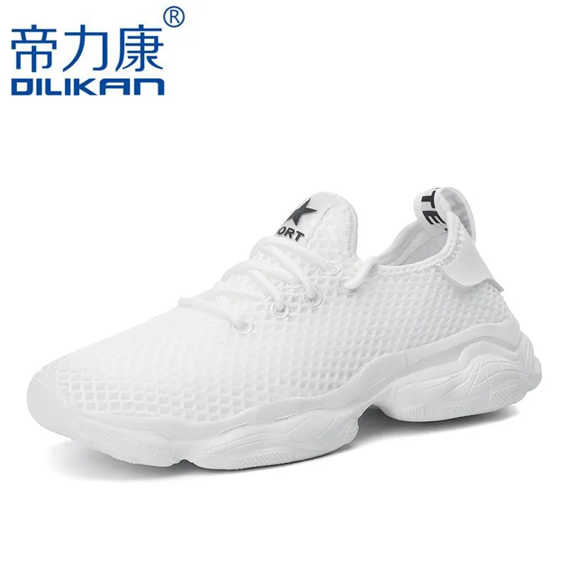 

Men Women Couple Mesh Breathable Casual Shoes Male Lace-UP Sneakers Unisex Couple Running Shoes Solid Color Cushioning
