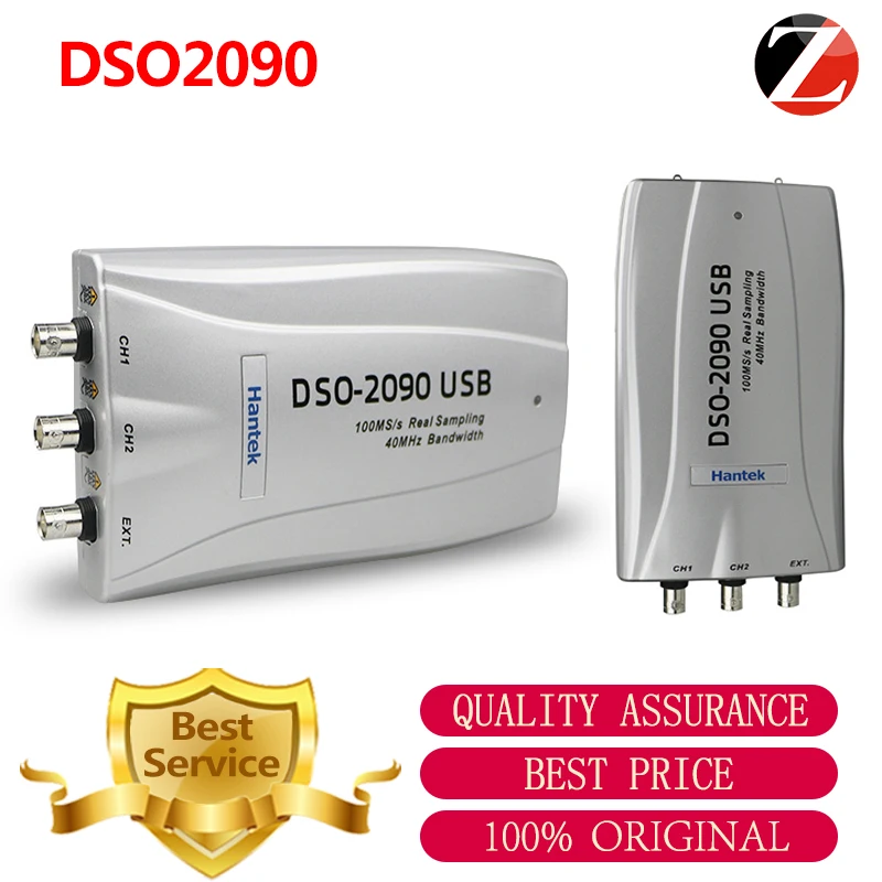 

Hantek Digital Storage Oscilloscope DSO2090 PC USB Oscilloscope 2 Channels 40MHz 100MSa/s