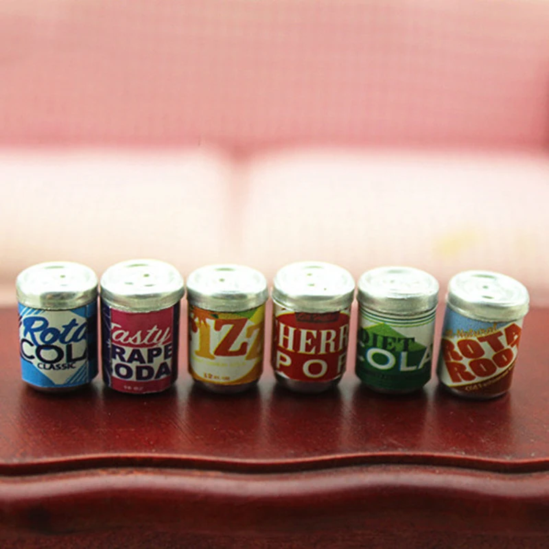 112 Miniature Dollhouse Furniture 6* Drink Cans Decorations DIY Doll