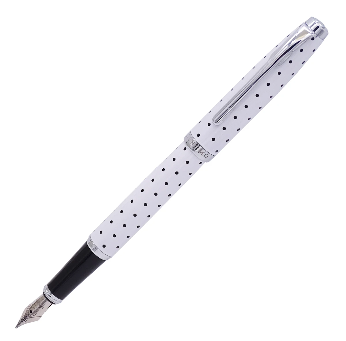 

L&M Wave Points Metal Fashion White Fountain Pen Silver Clip Quality School Ink Pen Smooth Iridium Fine 0.5mm Writing Gift Pen