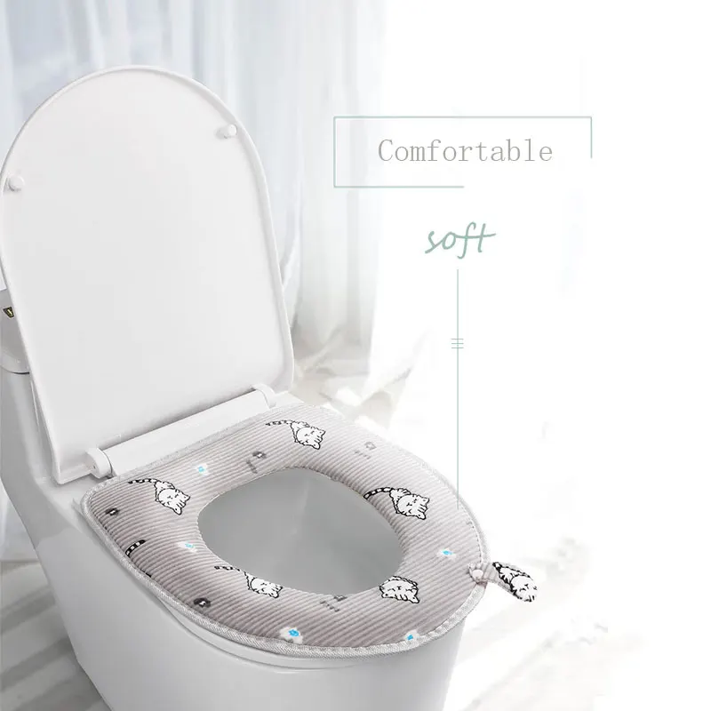 Ванная комната моющееся сиденье для унитаза Теплые Мягкий протектор Туалет сидение для унитаза чехол