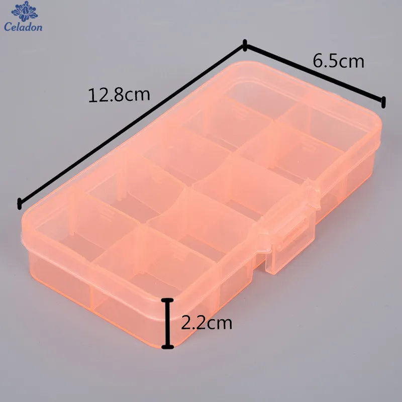1 шт. 10 слотов DIY Регулируемый Органайзер коробка 7 цветов прозрачный цвет Splittable пластиковые ящики для хранения для мелких предметов