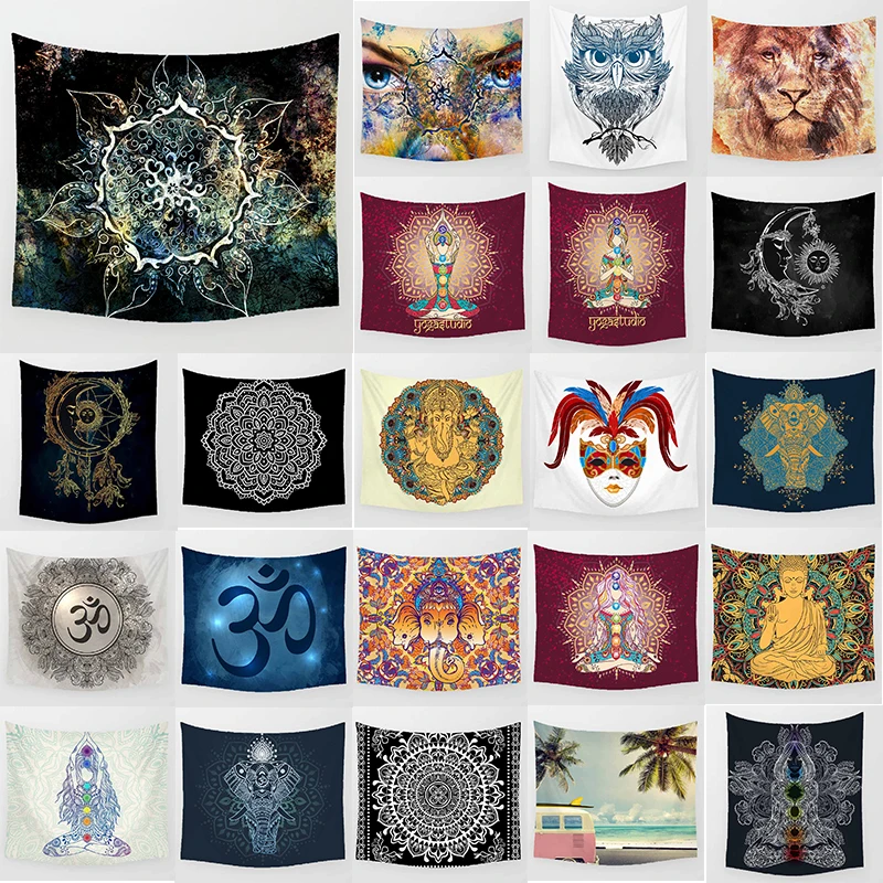 

Unicorn tapestry mandala color abstract background wall hanging tapestry home decoration large rectangle bedroom wall tapestry