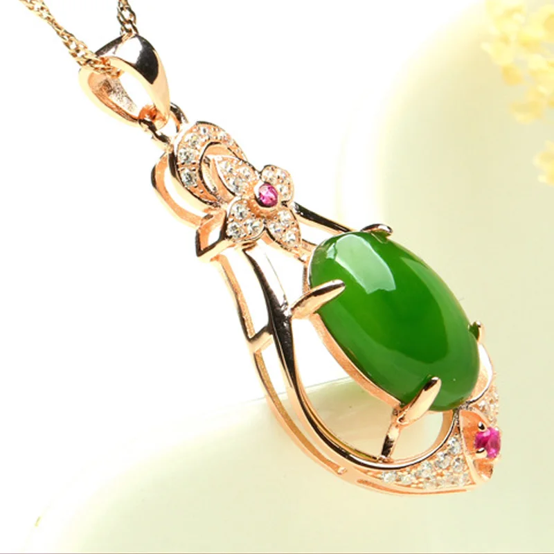 Женское Ожерелье подвеска из розового золота с покрытием S925|necklace crystal pendant|necklace