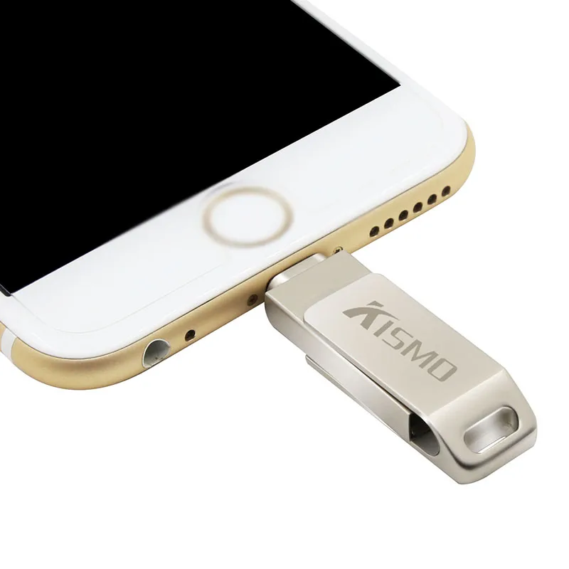 Металлический USB флеш накопитель Kismo для iPhone X 8 7 6 Plus 6S 5S 5C iPad OTG HD 16 ГБ 32 64 128 ГБ|USB