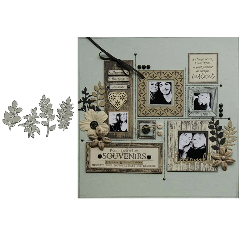 

Four Foliage Metal Cutting Dies Stencils for DIY Scrapbooking Album Stamp Card Embossing New 2019 Die Cut