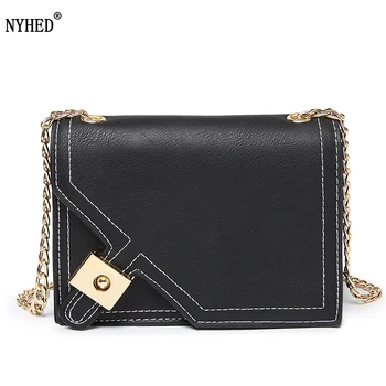 

NYHED New Flap Handbags Women Fashion Pu Line Small Shoulder Bags Causal Female Bag