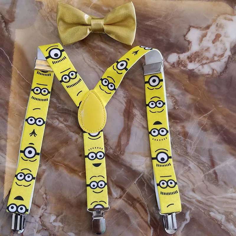 OL New Fashion Children Kids Boy Girls Adjustable Yellow Bow Tie