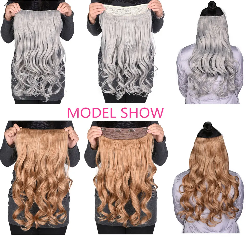Sallyhair Clip in Wavy Hairpiece Synthetic Hair Extensions Heat Resistant Fiber 4 Clips in One Hair Piece Weaving 18 colors Sallyhair Clip in Wavy Hairpiece Synthetic Hair Extensions Heat Resistant Fiber 4 Clips in One Hair Piece Weaving 18 colors