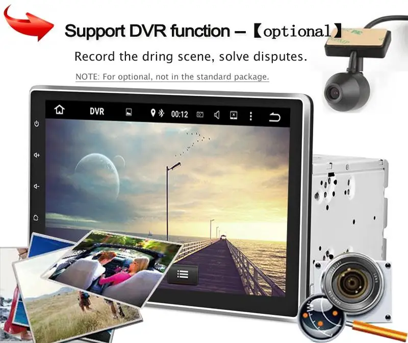 10,1 дюймовый универсальный автомобильный dvd-плеер на основе Android с gps wifi BT DVR, стерео аудио радио, съемная панель, автомобильный ПК/мультимедийное головное устройство